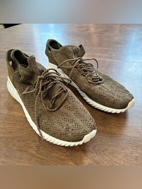 Adidas Tubular Doom Sock Primeknit Trace Olive Cargo Men's Size 11 used